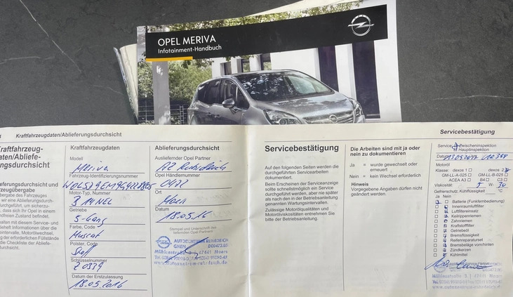 Opel Meriva cena 42900 przebieg: 77800, rok produkcji 2016 z Szczecin małe 172